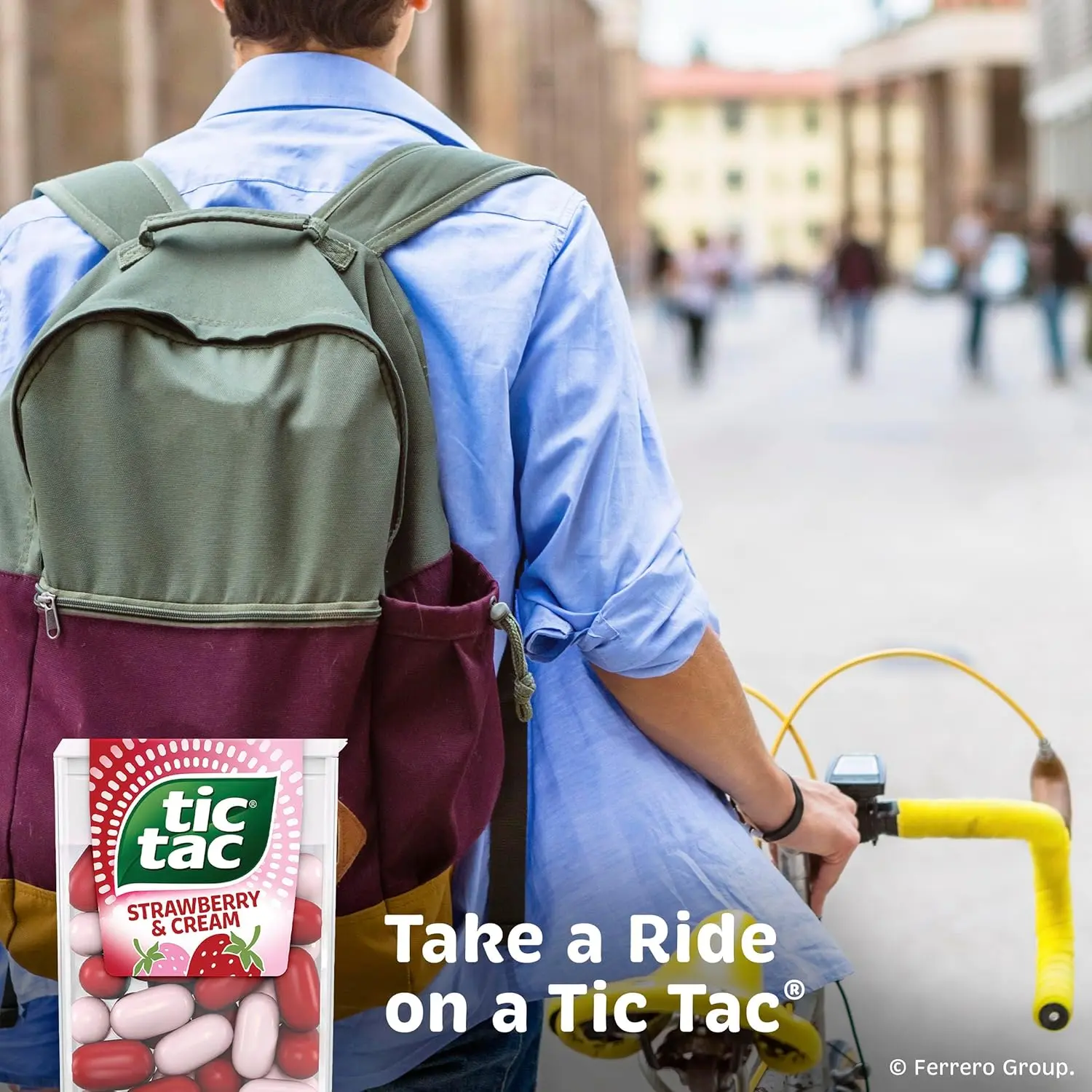 Twelve packs of Tic Tac Strawberry and Cream flavored mints, perfect for on-the-go refreshment and sharing.