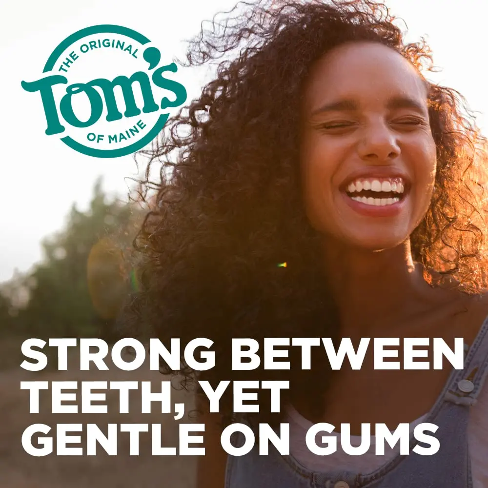 Six packs of Tom's of Maine naturally waxed antiplaque flat dental floss in spearmint flavor.