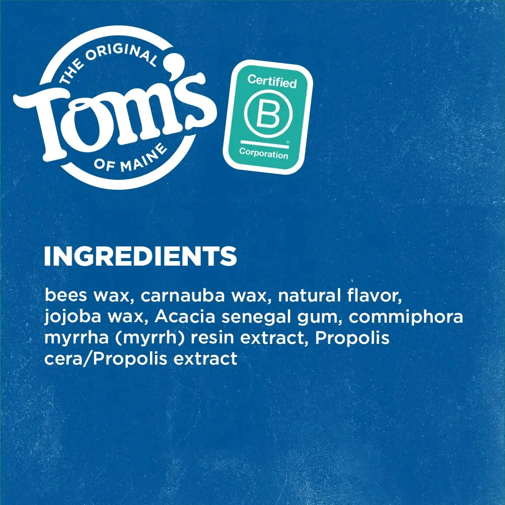 Six packs of Tom's of Maine naturally waxed antiplaque flat dental floss in spearmint flavor.