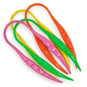 Two multi-colored plastic tongue cleaners with two free toothpicks, made from BPA-free food grade plastic for easy cleaning.