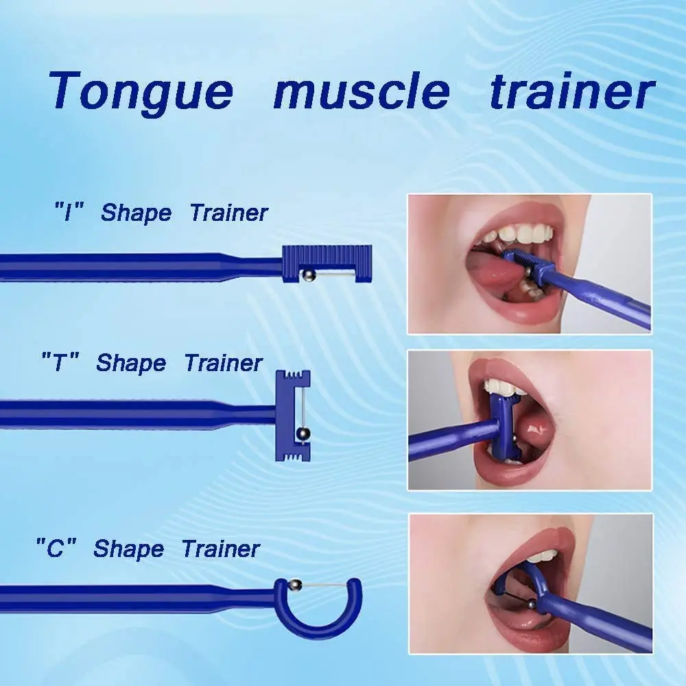 This oral sensory therapy tool kit includes three tongue tip lateralization and elevation tools designed to improve bite, chewing skills, jaw strength, coordination, and mobility, and to stretch the tongue frenulum, suitable for orthodontics and speech therapy.