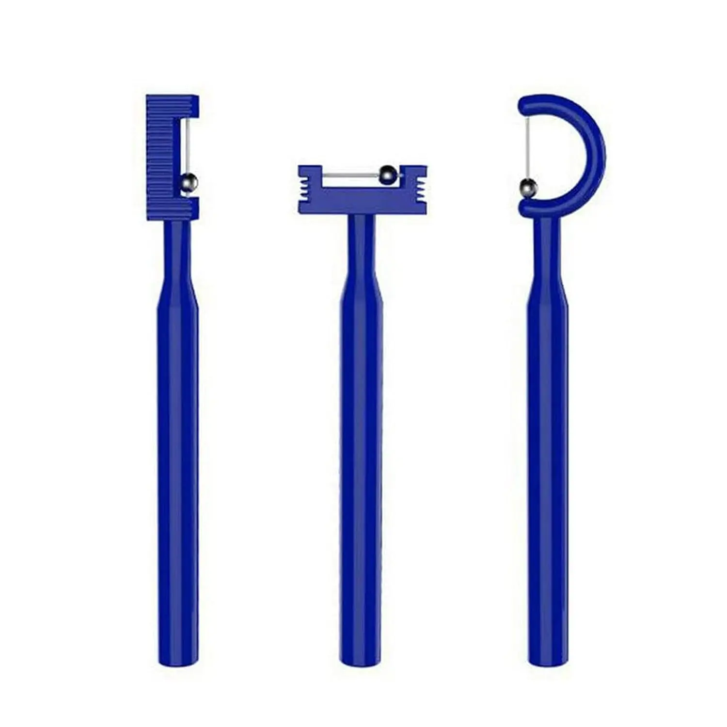 This tongue exercise tool set includes three pieces for lateralization, lifting, and overall oral muscle strength training.