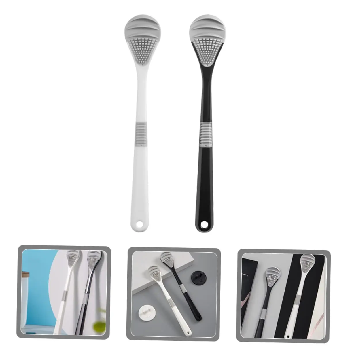 This tongue scraper for adults features a flexible, non-gagging design made from durable TPR material to gently remove residue and freshen breath for daily oral care.