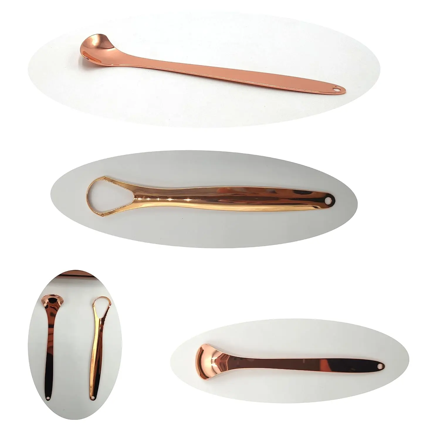 This gold tongue scraper for adults, complete with a case, effectively removes bacteria and buildup for a healthier, cleaner tongue and fresher breath as part of your oral hygiene routine.