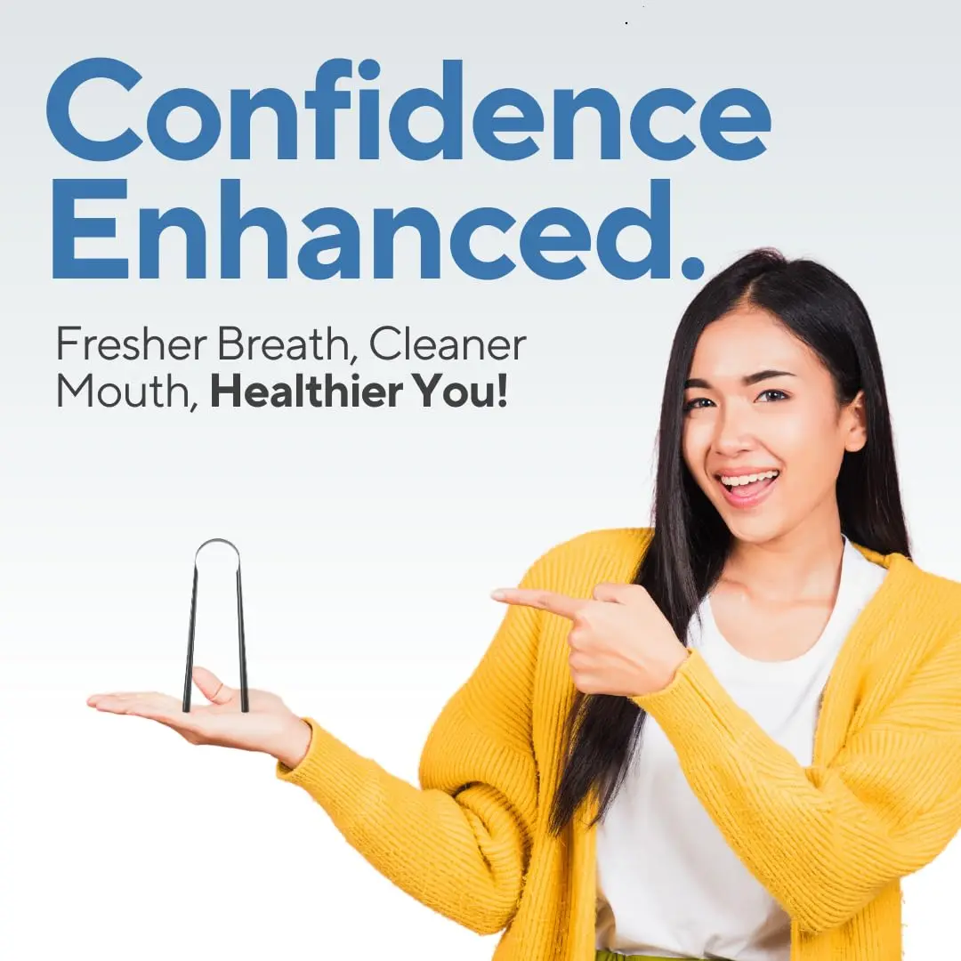 This metal tongue scraper effectively removes gunk and bacteria to freshen breath and improve oral hygiene for adults and kids.