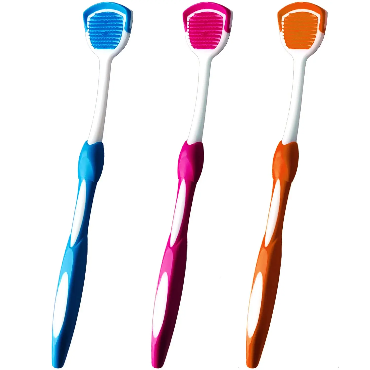 This 3-pack of colorful tongue scrapers helps remove gunk, freshen breath, and improve oral hygiene for the whole family.