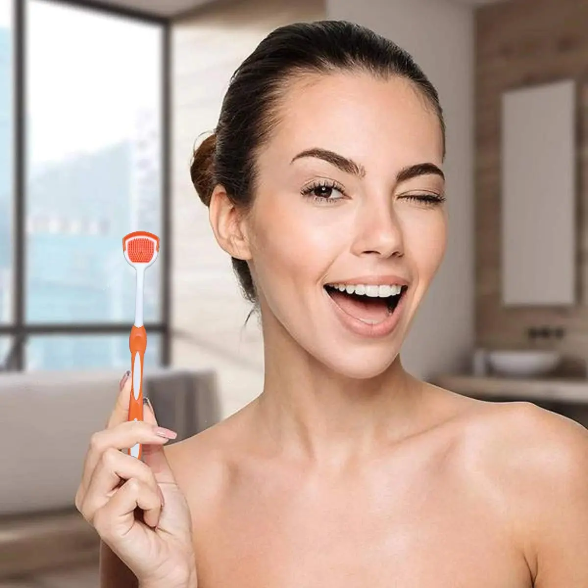 This 3-pack of colorful tongue scrapers helps remove gunk, freshen breath, and improve oral hygiene for the whole family.