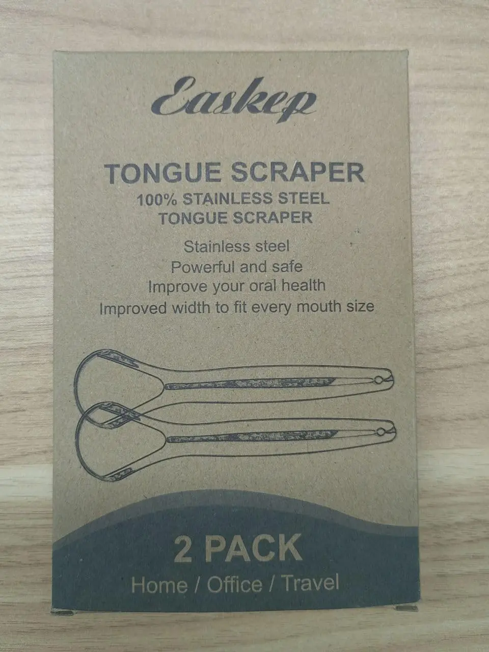 This stainless steel tongue scraper 2 pack includes wide-head tongue cleaners with carrying cases for fresher breath and improved oral hygiene.