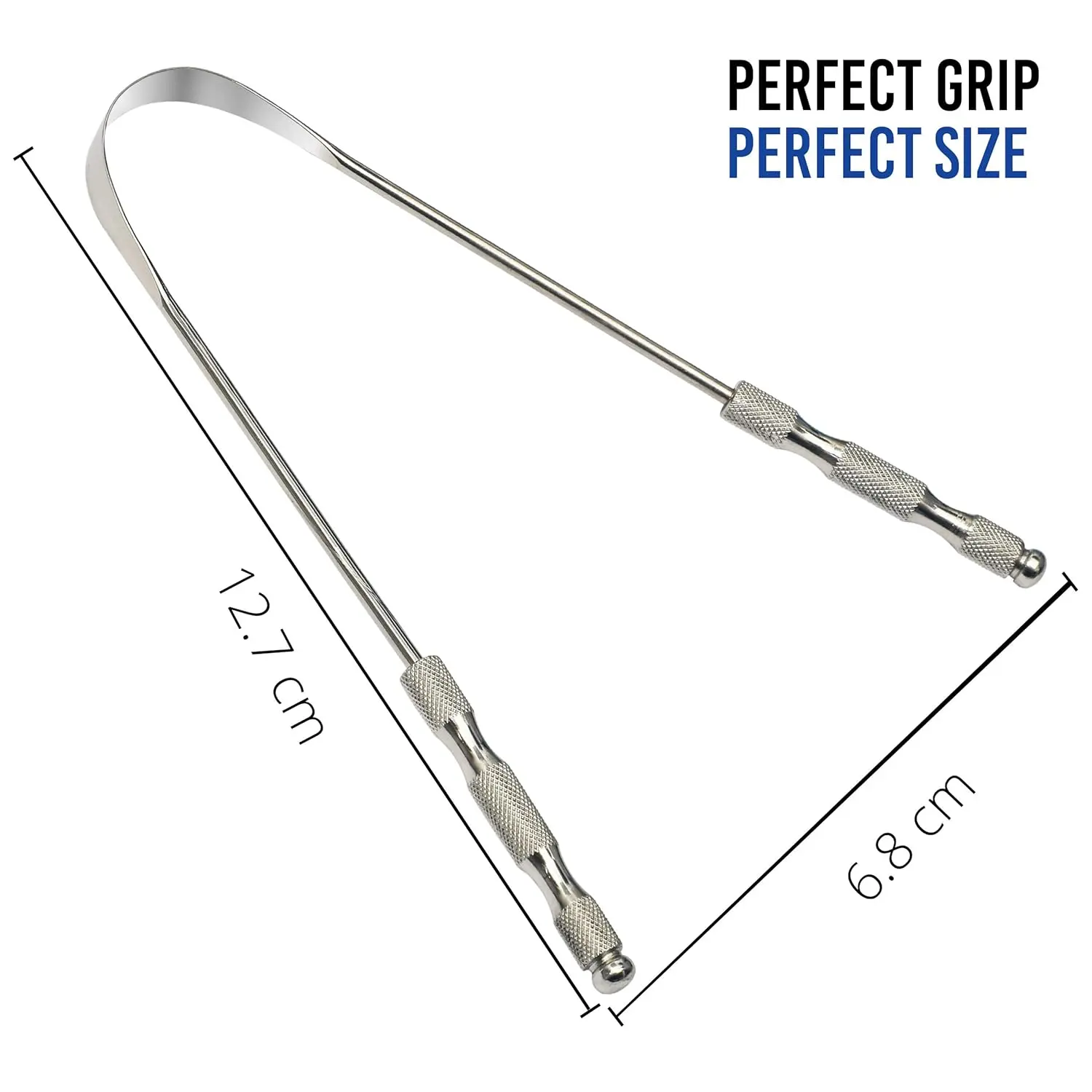 This pack of two stainless steel tongue scrapers offers an effective and reusable solution for removing bacteria and improving oral hygiene for adults.
