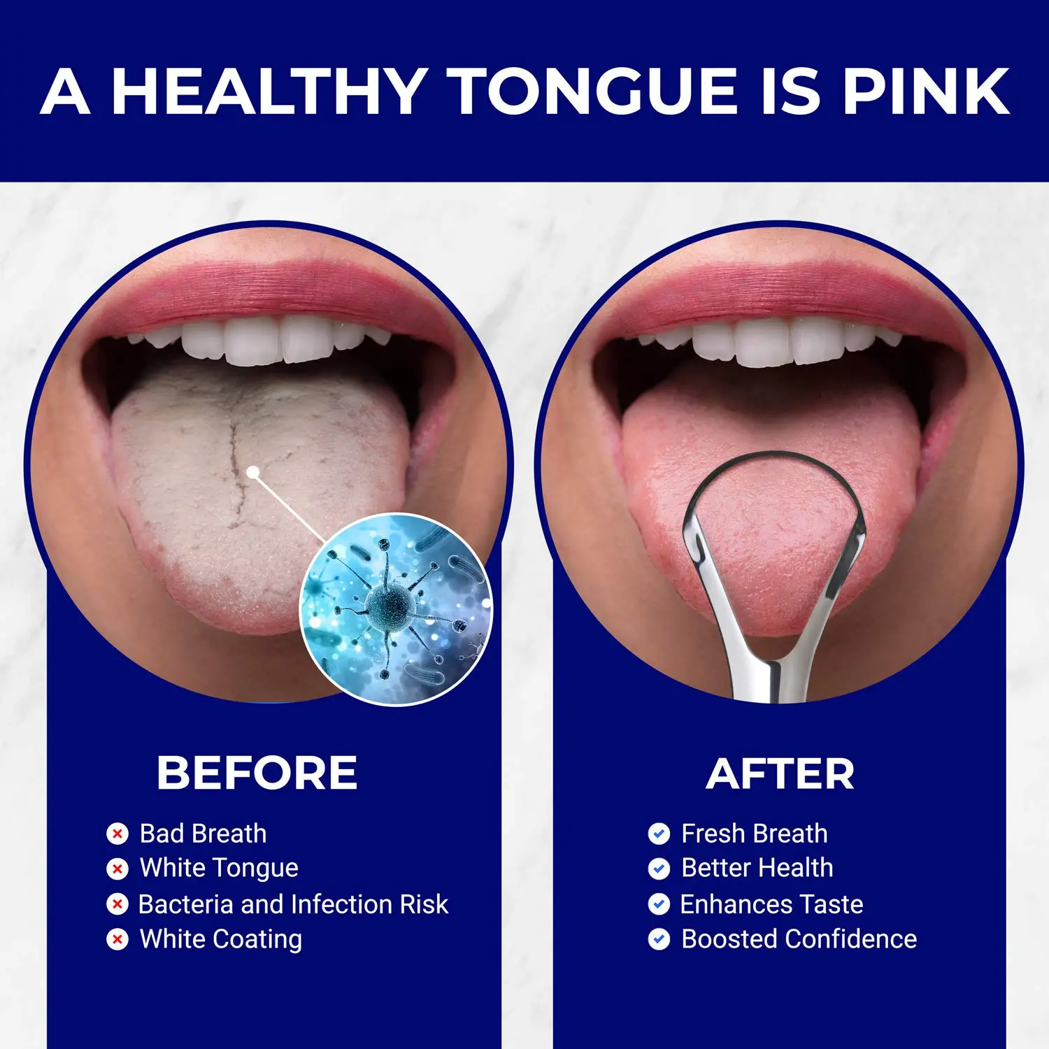 This stainless steel tongue scraper effectively cleans the tongue, promoting fresh breath and better oral hygiene for both kids and adults, and is dishwasher safe for easy cleaning.