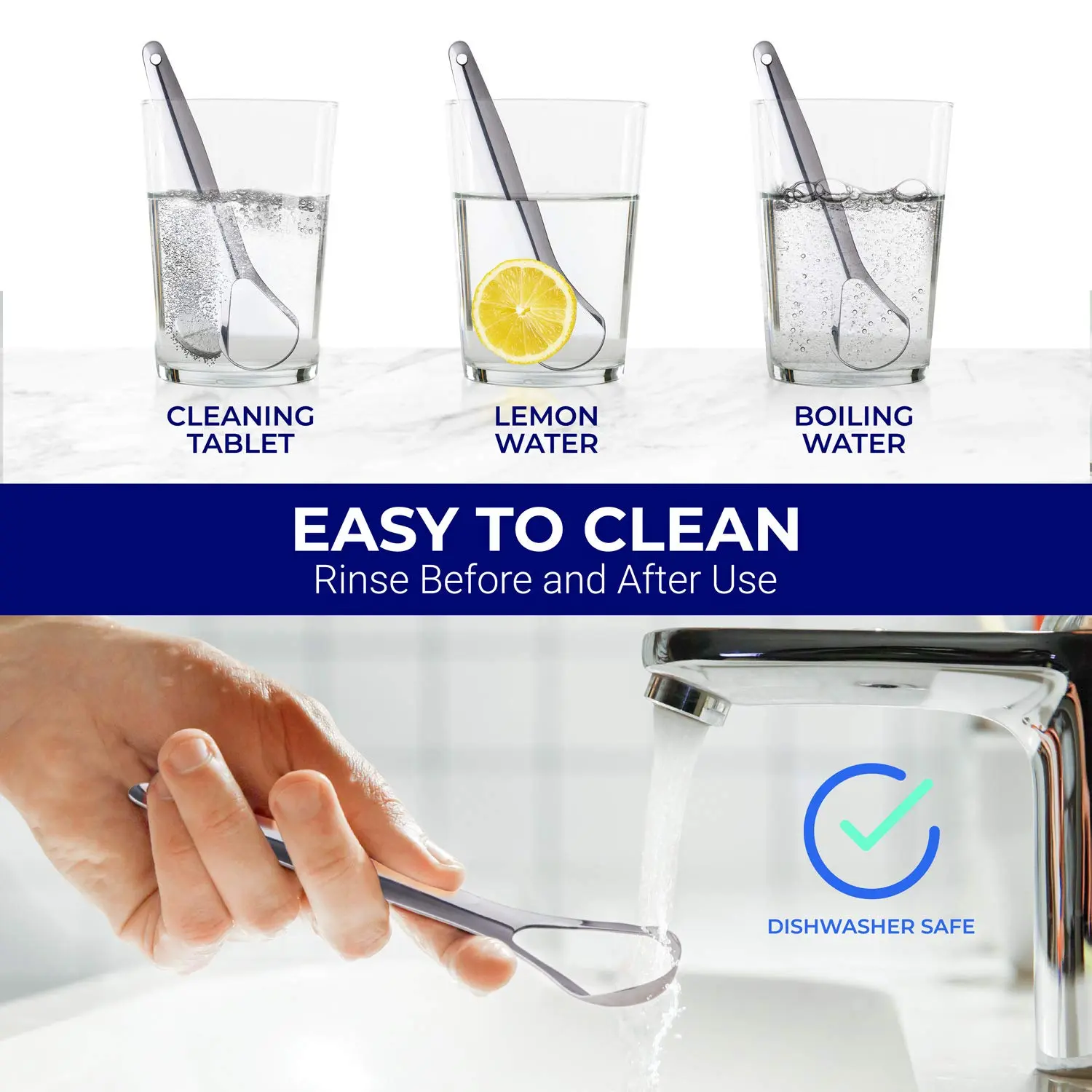 This stainless steel tongue scraper effectively cleans the tongue, promoting fresh breath and better oral hygiene for both kids and adults, and is dishwasher safe for easy cleaning.