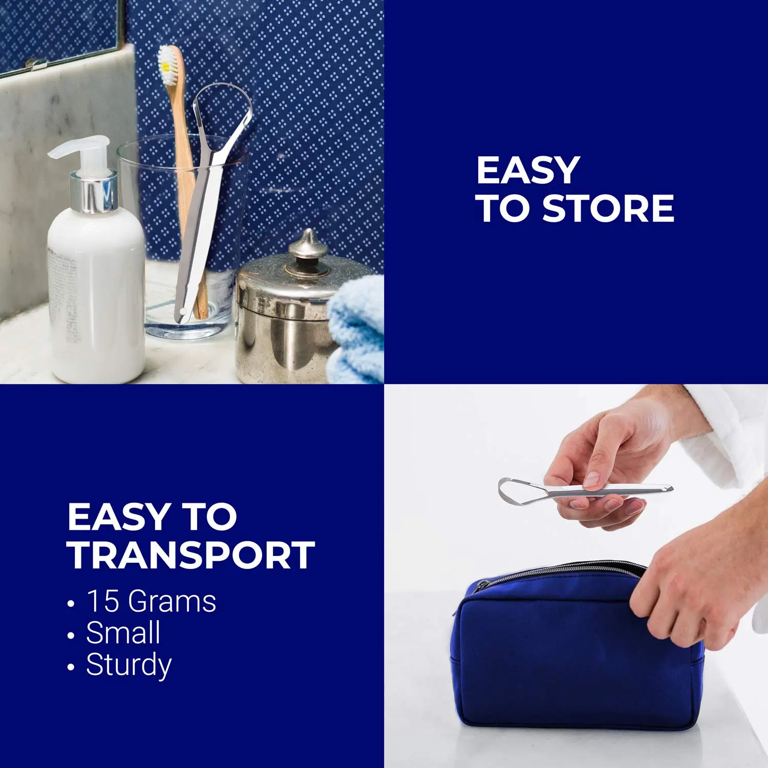 This stainless steel tongue scraper effectively cleans the tongue, promoting fresh breath and better oral hygiene for both kids and adults, and is dishwasher safe for easy cleaning.