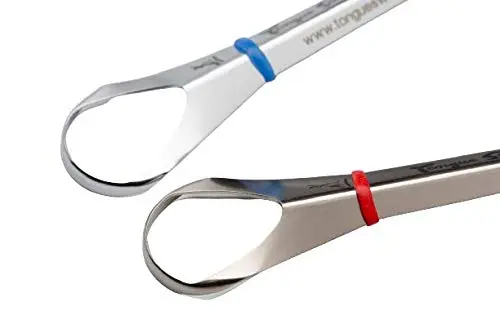 This stainless steel Tongue Sweeper Pro is a durable and hygienic tongue cleaner for effective oral hygiene and fresh breath.