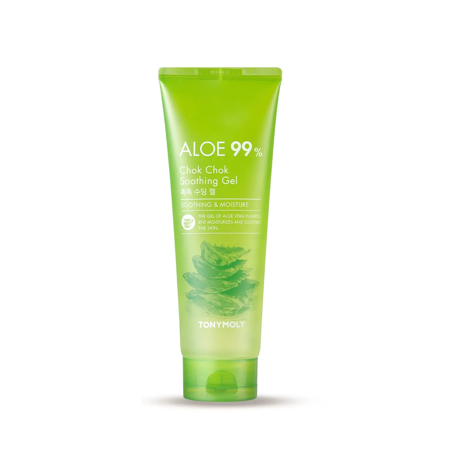 TONYMOLY Aloe 99% Chok Chok Soothing Gel is a lightweight, moisturizing gel made in Korea that soothes and hydrates all skin types with refreshing aloe.
