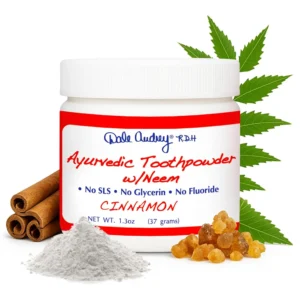 This is a chemical-free ayurvedic tooth powder, great for detoxifying and mineralizing sensitive teeth.