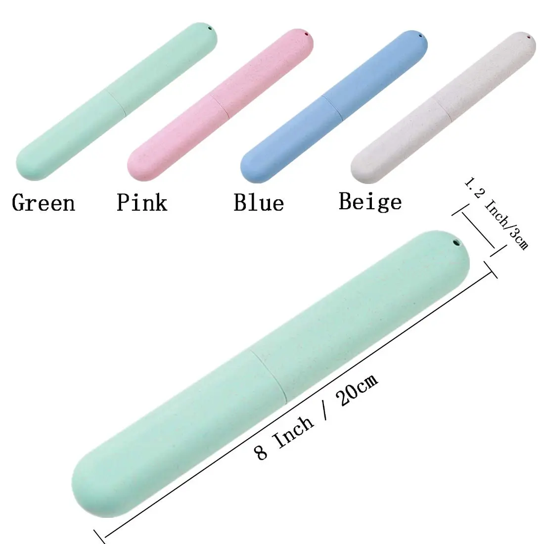 This 4 pack of travel toothbrush cases in green, blue, white and pink, are made of safe, high quality PP eco-material, perfect for travel, camping, or home use.