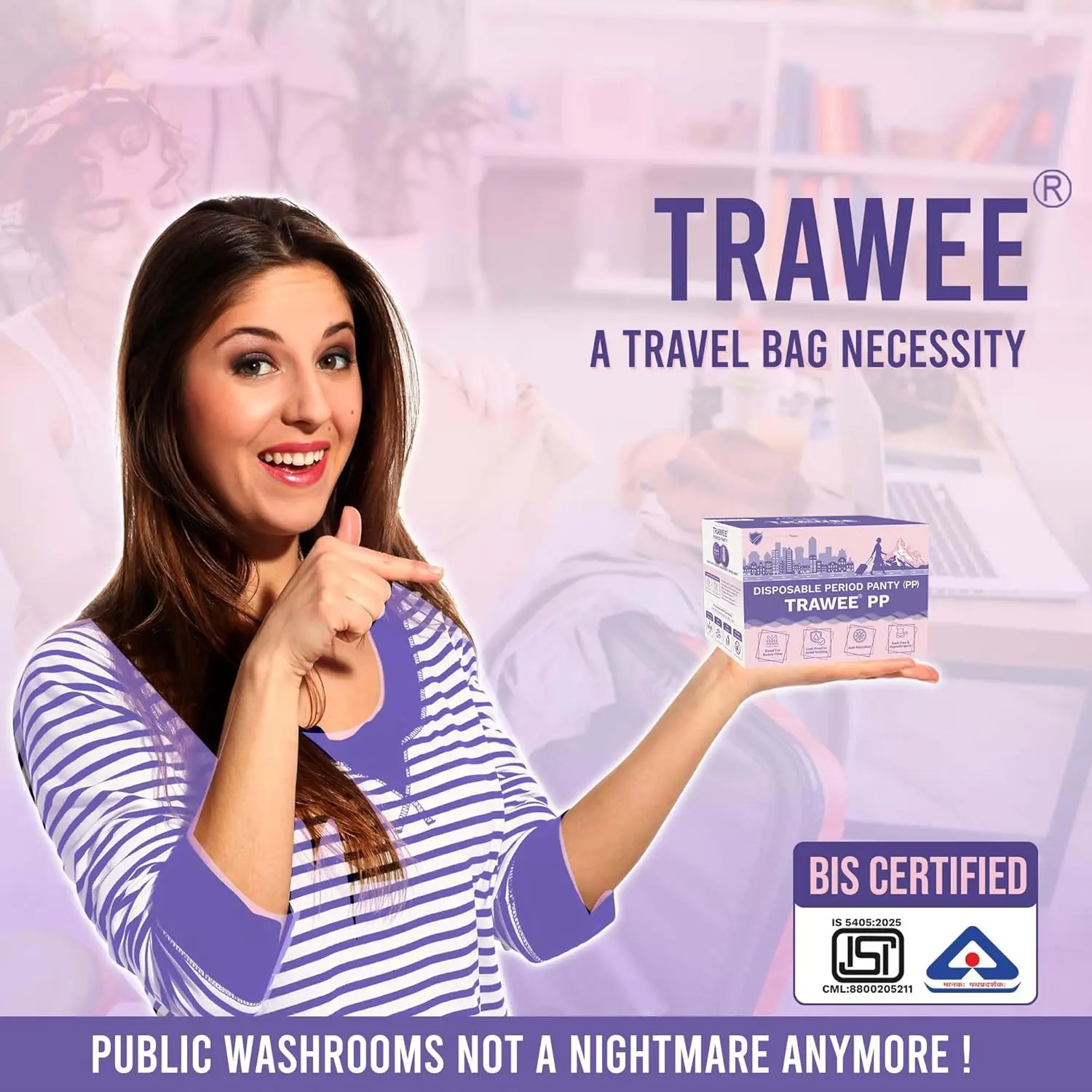 Trawee disposable period panties offer super absorbent protection and antimicrobial treatment for a hygienic and worry-free menstrual experience, suitable for teenagers, adults, and mothers.