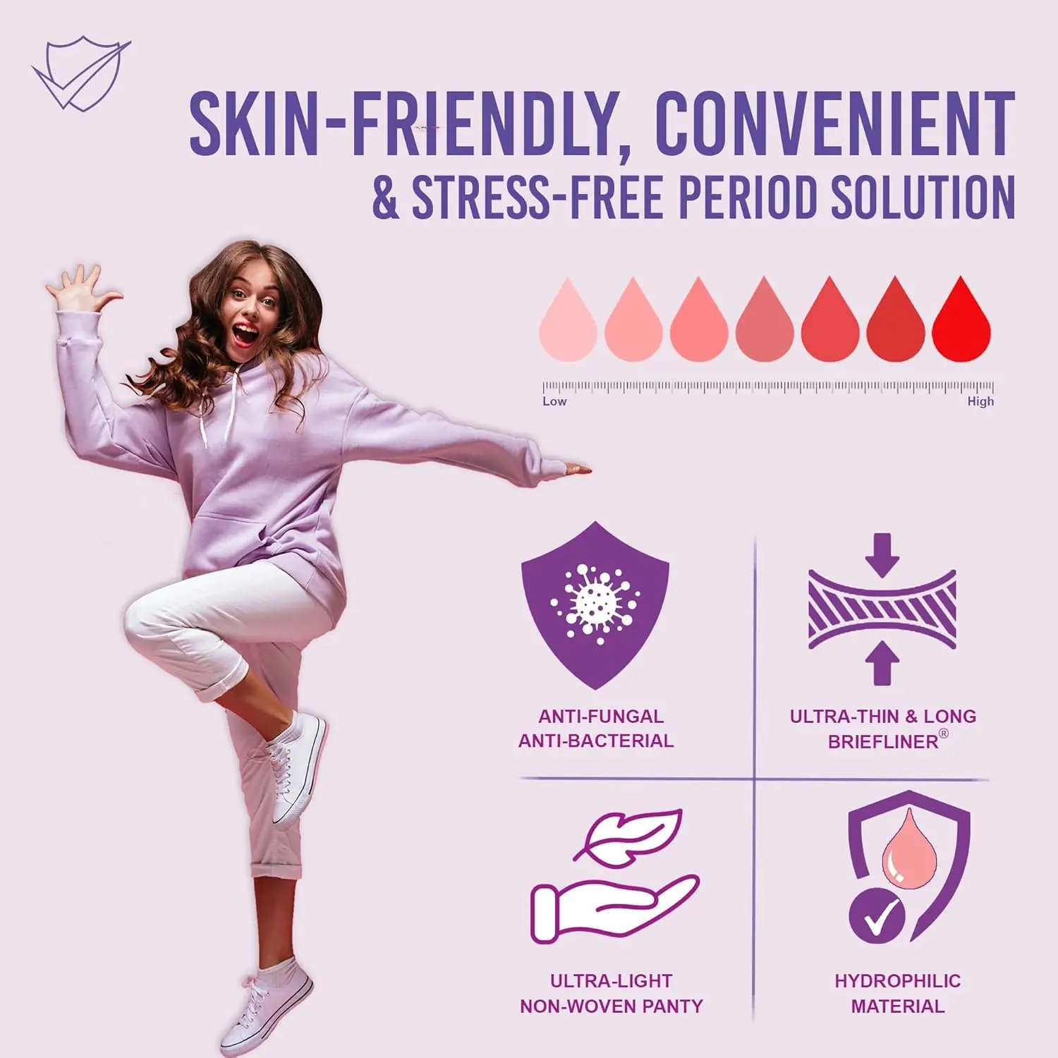 Trawee disposable period panties offer super absorbent protection and antimicrobial treatment for a hygienic and worry-free menstrual experience, suitable for teenagers, adults, and mothers.