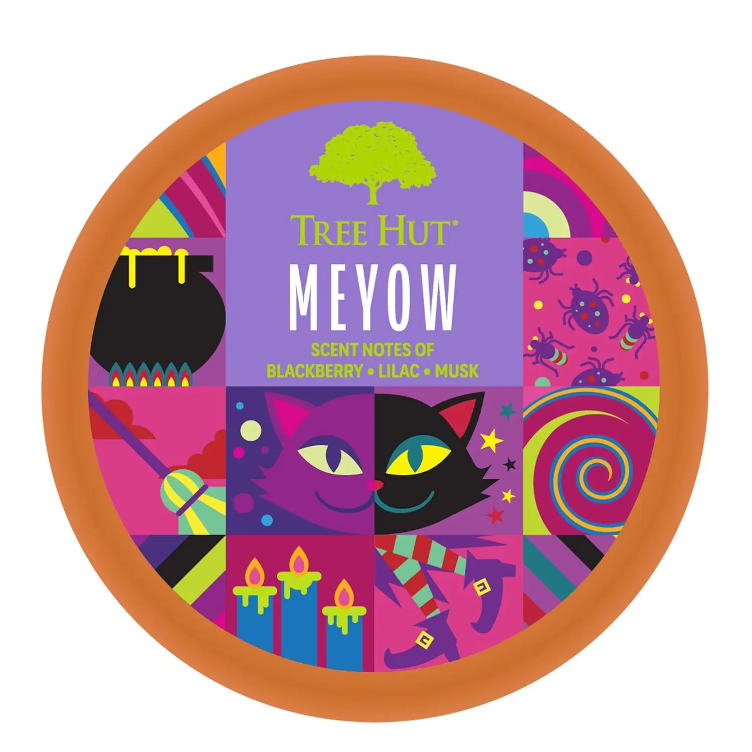 Tree Hut Meyow shea sugar scrub gently exfoliates dead skin with a fruity blackberry lilac scent leaving skin soft, smooth, and hydrated.