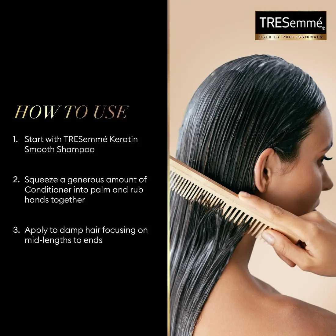 This set includes two bottles of TRESemme Keratin Smooth Shampoo and two bottles of Keratin Smooth Conditioner with Argan oil, offering up to 72 hours of frizz control for sleek, shiny, and manageable hair with natural movement.