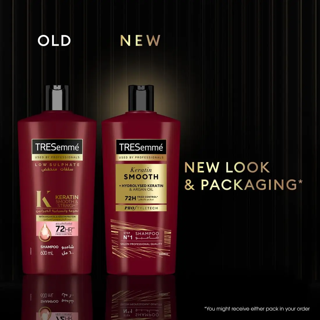 This set includes two bottles of TRESemme Keratin Smooth Shampoo and two bottles of Keratin Smooth Conditioner with Argan oil, offering up to 72 hours of frizz control for sleek, shiny, and manageable hair with natural movement.