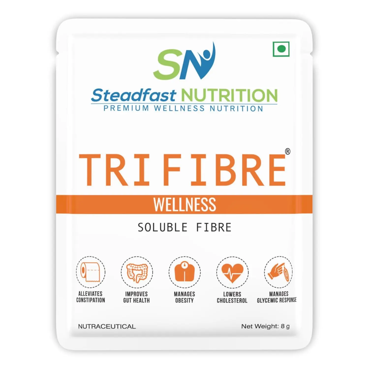 Steadfast Nutrition Tri Fibre supplement powder promotes gut health, manages obesity and lowers cholesterol, thanks to its soluble fibre blend.