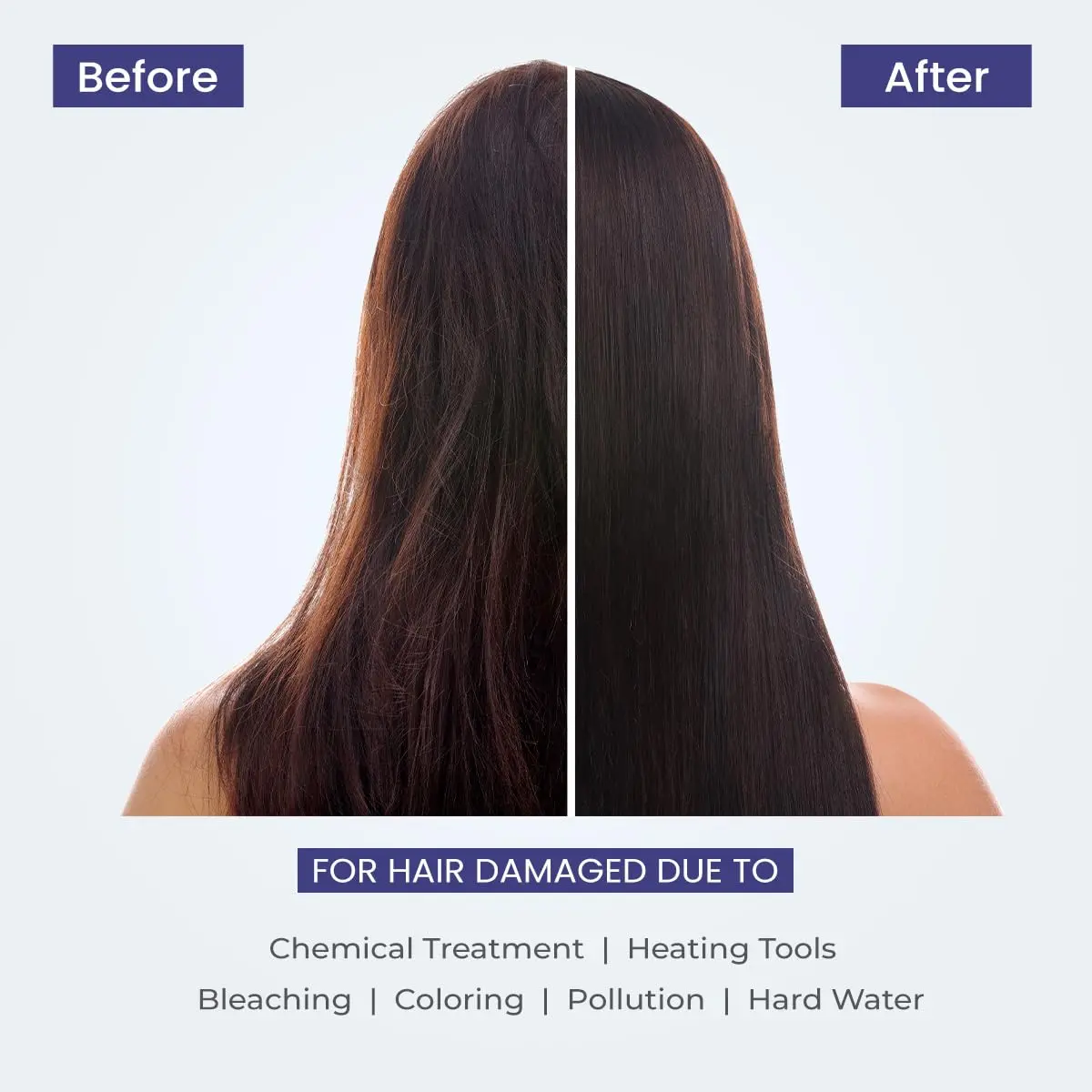Trichup Pro damage repair hair care kit, including shampoo, hair oil serum, and hair mask, for instant smoothing, improved texture, and manageability of dry, frizzy hair.