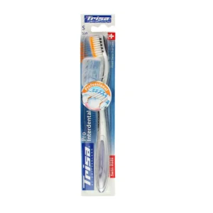 Trisa Pro Interdental Soft brush with ergonomic handle for effective and gentle cleaning between teeth and plaque removal to improve oral health.