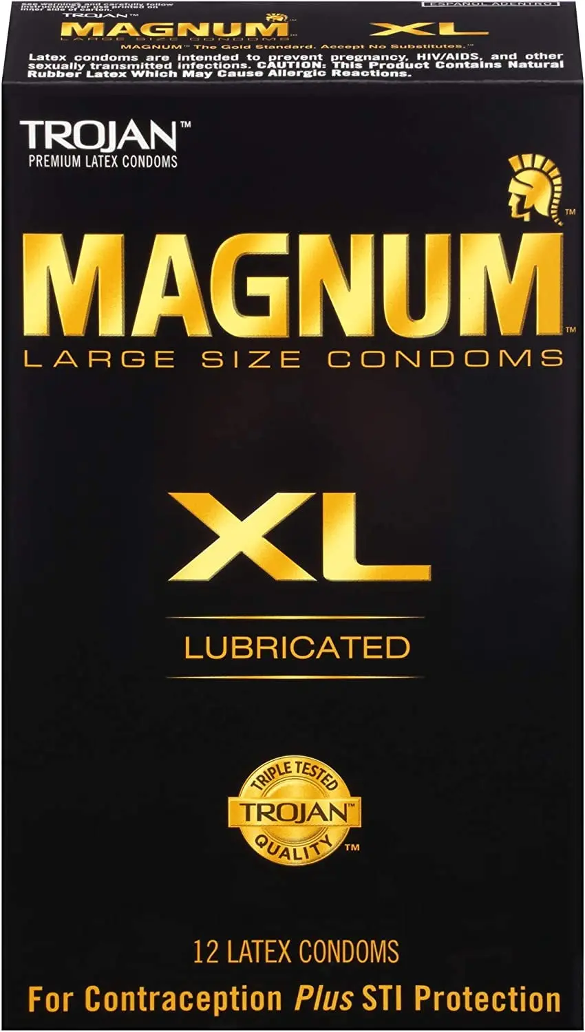 A 36-count box of Trojan Magnum XL condoms, designed with extra space, silky lubricant, and a secure base for comfortable and reliable protection during intimate moments.