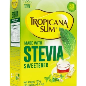 Tropicana Slim Stevia Sweetener with Chromium is a low-calorie, natural sugar substitute perfect for people with diabetes and those managing their weight.