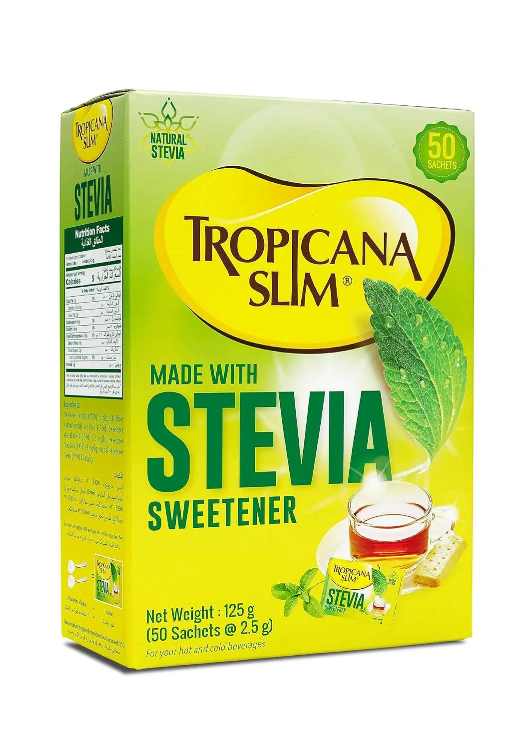 Tropicana Slim Stevia Sweetener with Chromium is a low-calorie, natural sugar substitute perfect for people with diabetes and those managing their weight.