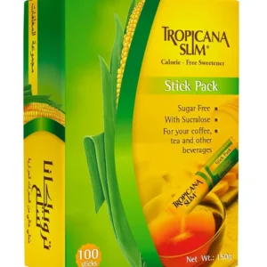 Tropicana Slim zero-calorie sweetener sticks are a healthy and convenient sugar alternative for diabetics and those watching their weight, dissolving quickly in any beverage.