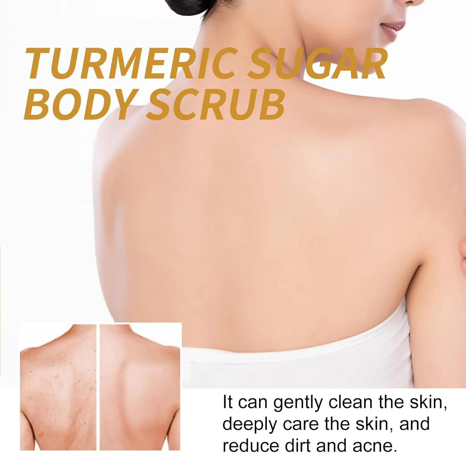 This turmeric body scrub exfoliates dead skin, brightens dark spots, and deeply moisturizes for soft, radiant skin.