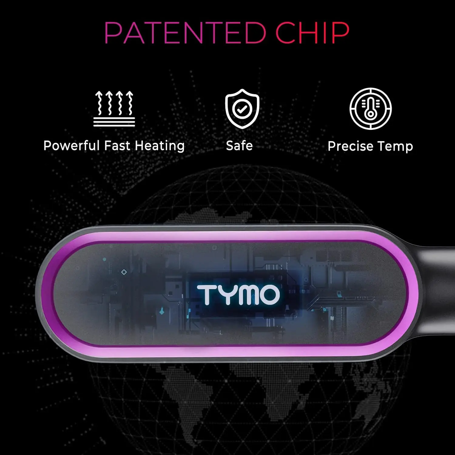 The TYMO hair straightener brush with ionic coating and 3D teeth quickly heats up to straighten hair, creating a salon-quality style at home while reducing heat damage.