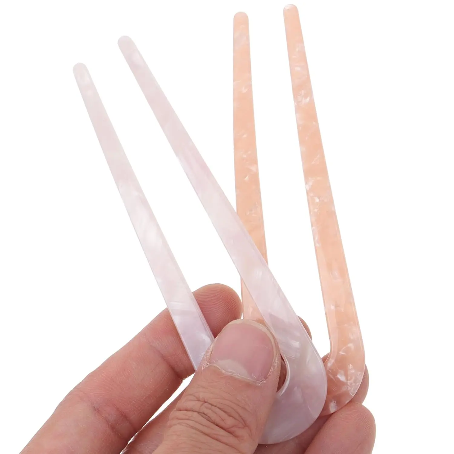 Elegant U-shaped hair pin crafted from durable acetate fiber, perfect for creating stylish updos for weddings, parties, and everyday wear.