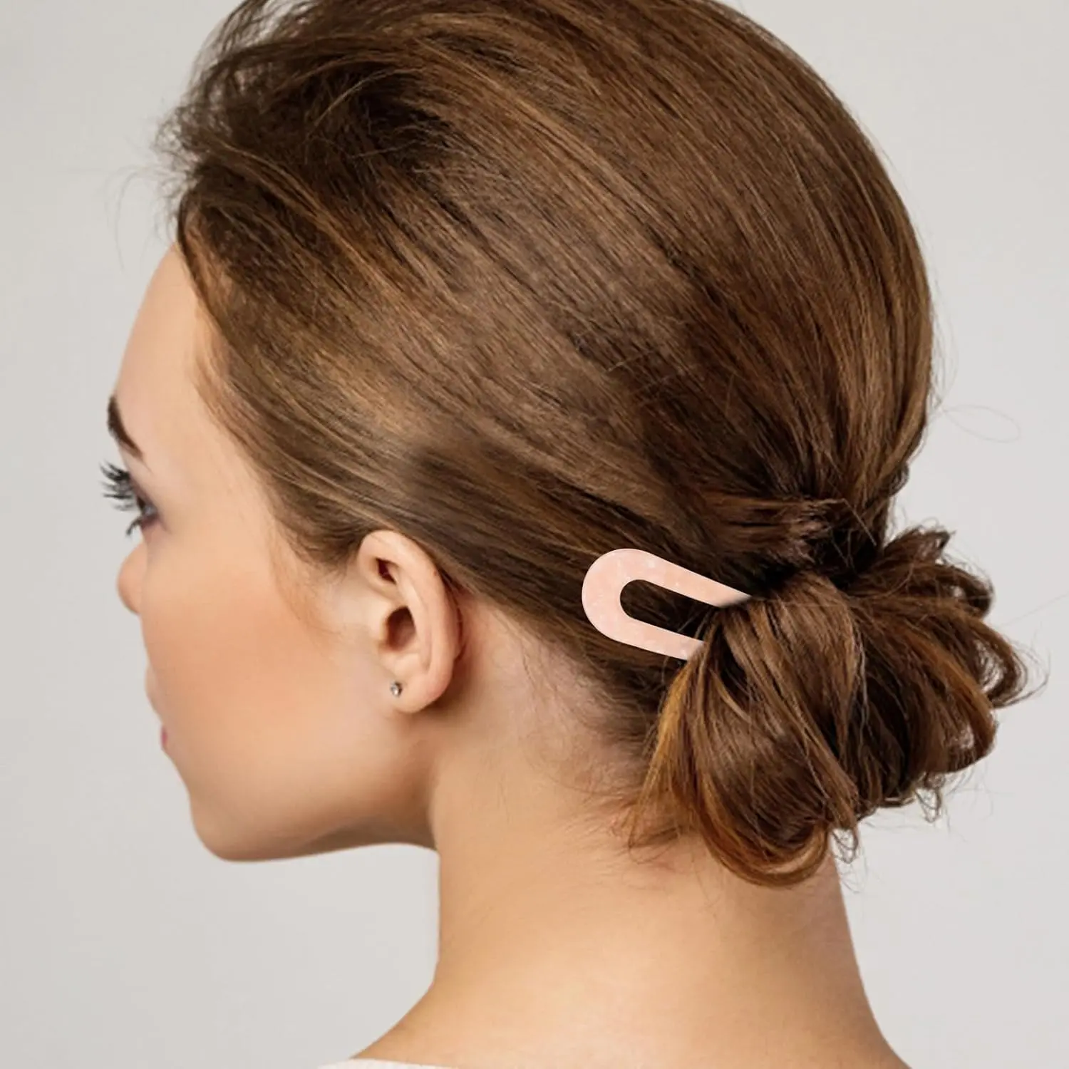 Elegant U-shaped hair pin crafted from durable acetate fiber, perfect for creating stylish updos for weddings, parties, and everyday wear.