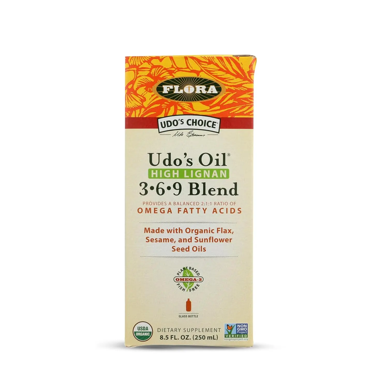 Flora Udo's Choice Oil blend, rich in omega 3, 6, and 9 fatty acids, supports stamina, recovery, and metabolic function, ideal for daily use.