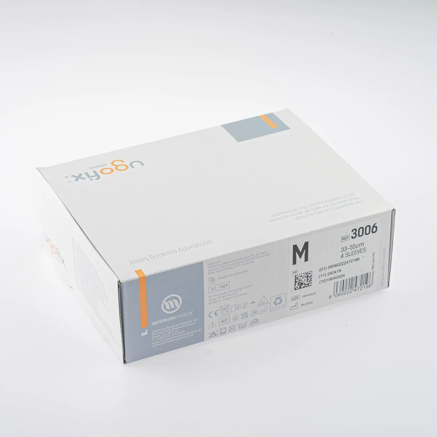 Pack of four Ugo Fix Sleeves providing comfortable and discreet catheter leg bag support, reducing skin irritation and offering a secure fit for active lifestyles.