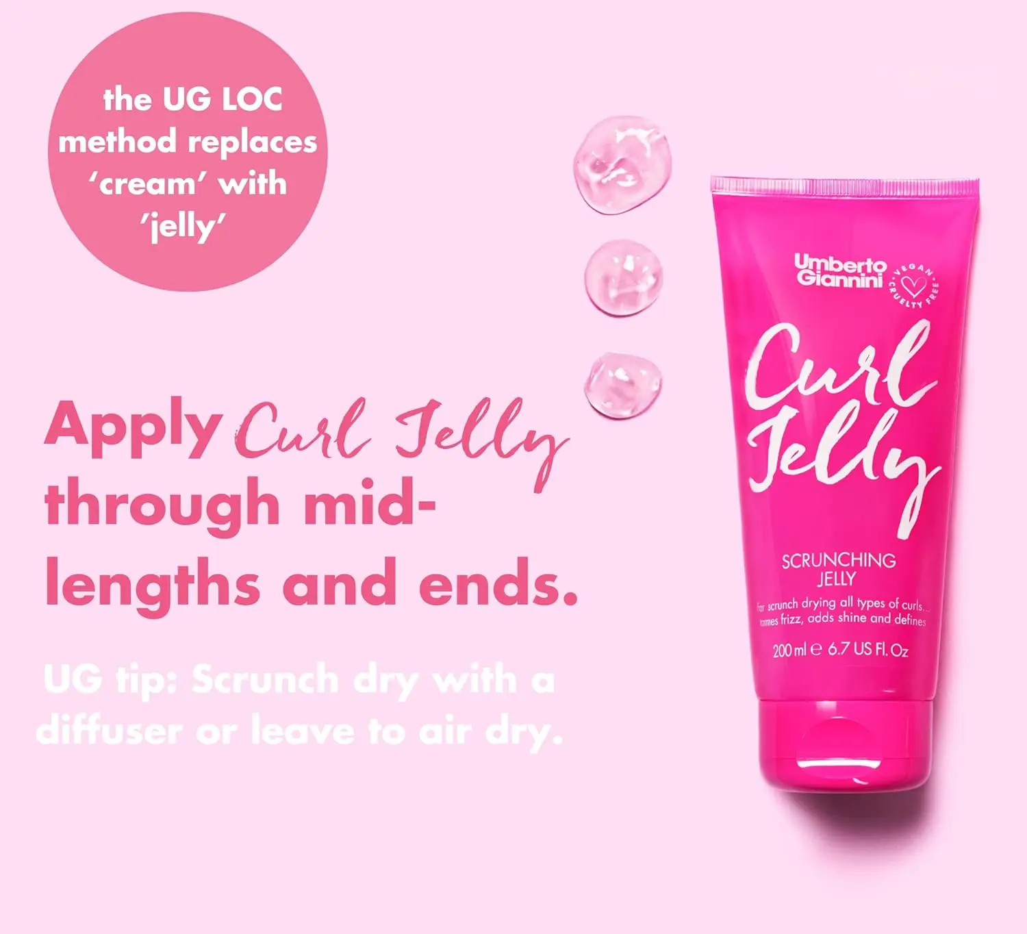 Umberto Giannini curl kit for curly girl method includes curl jelly, shampoo, conditioner, mousse and bond repair oil to define waves, curls and coils.