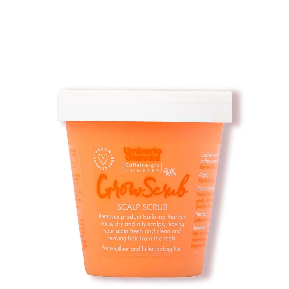 Umberto Giannini Grow Scrub gently exfoliates the scalp, removing buildup and promoting hair growth with its vegan and cruelty-free formula.