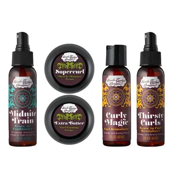 Uncle Funky's Daughter ultimate kit for achieving beautifully defined kinky and curly hair.