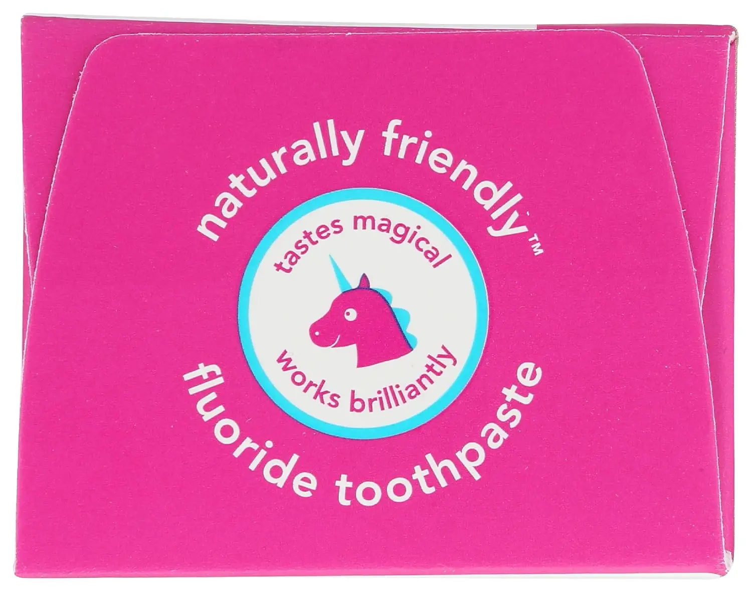 A tube of HELLO Unicorn Sparkle Bubblegum toothpaste for kids, featuring colorful packaging and promising a delicious, fluoride-free way to encourage brushing.