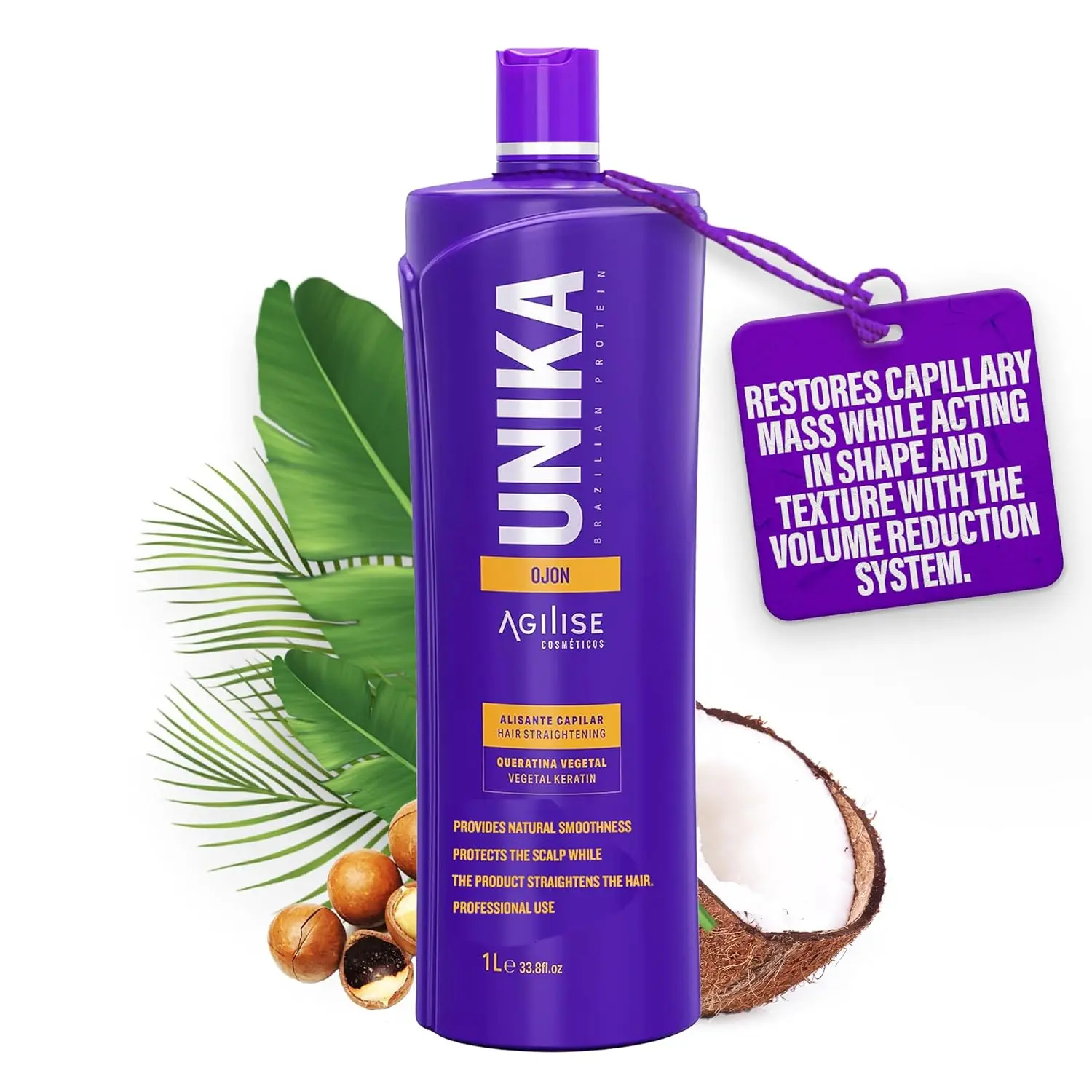 Agilise Unika Ojon hair straightening treatment is a formaldehyde-free formula with seaweed extract that smooths hair while protecting the scalp and restoring moisture.