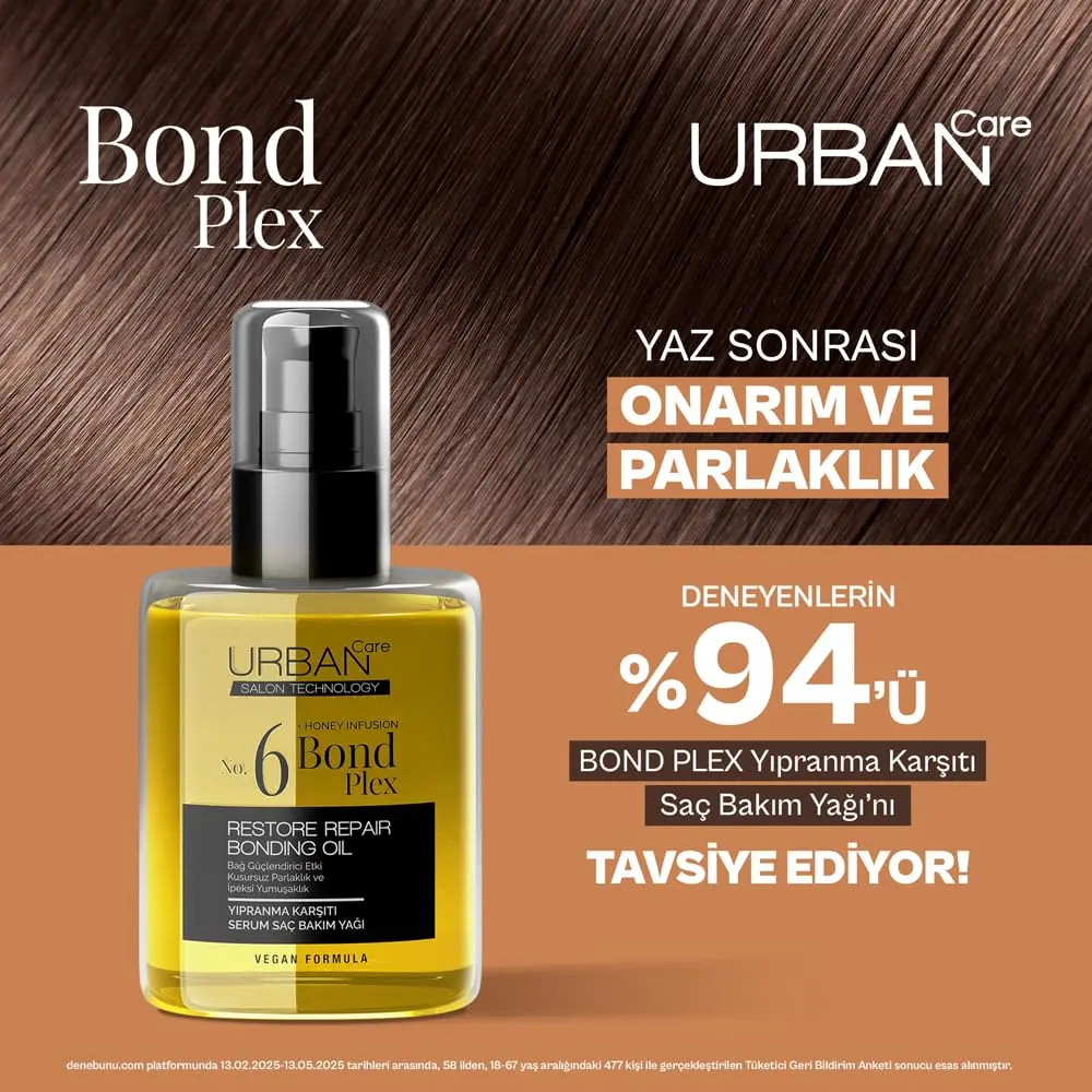 Urban Care Bond Plex hair oil restores and strengthens damaged hair, protecting it from breakage and heat damage, for a healthy, soft, and brighter look.