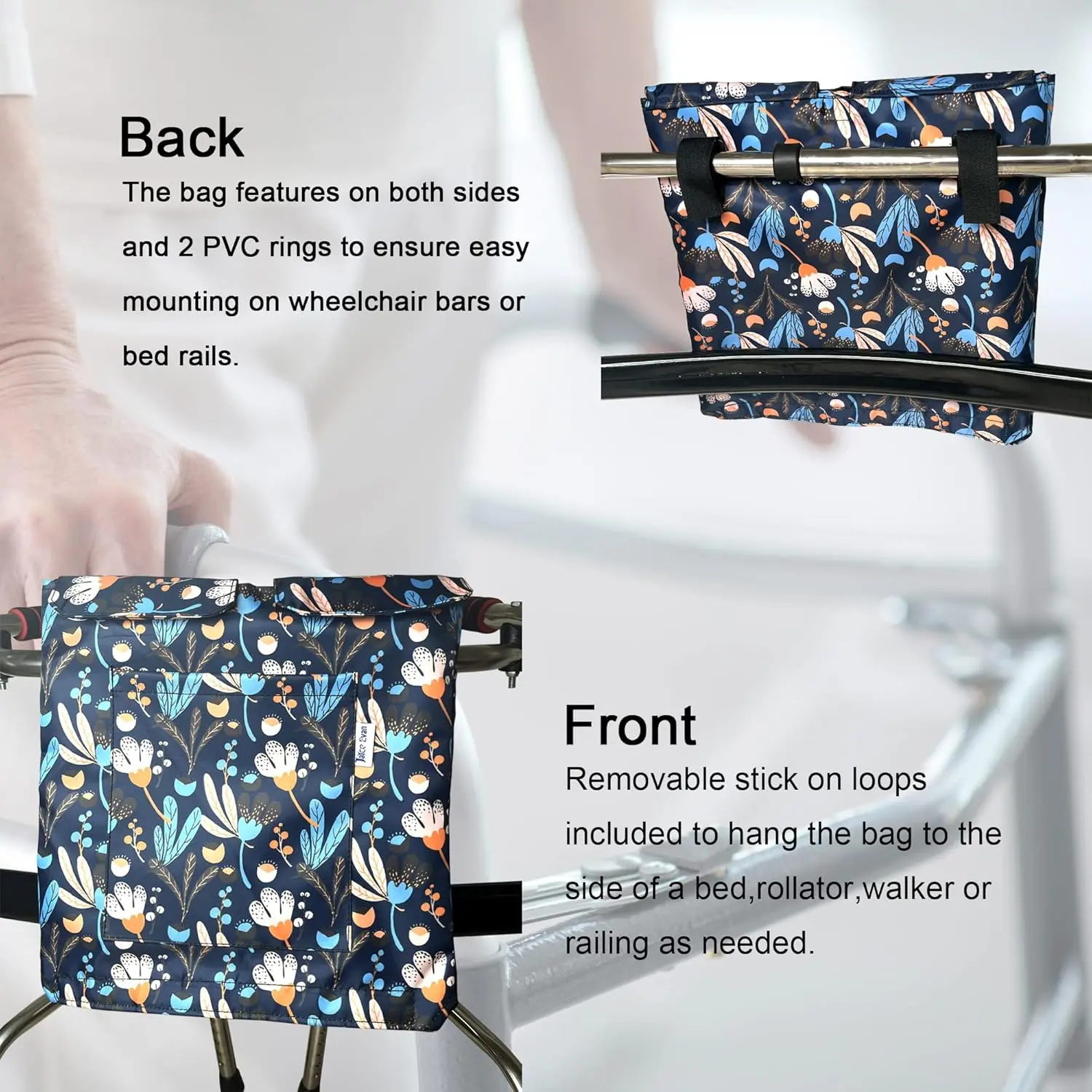 This urine drainage bag holder discreetly conceals a catheter bag up to 2000ml, made from durable nylon fabric with an adjustable strap for comfortable carrying or hanging.