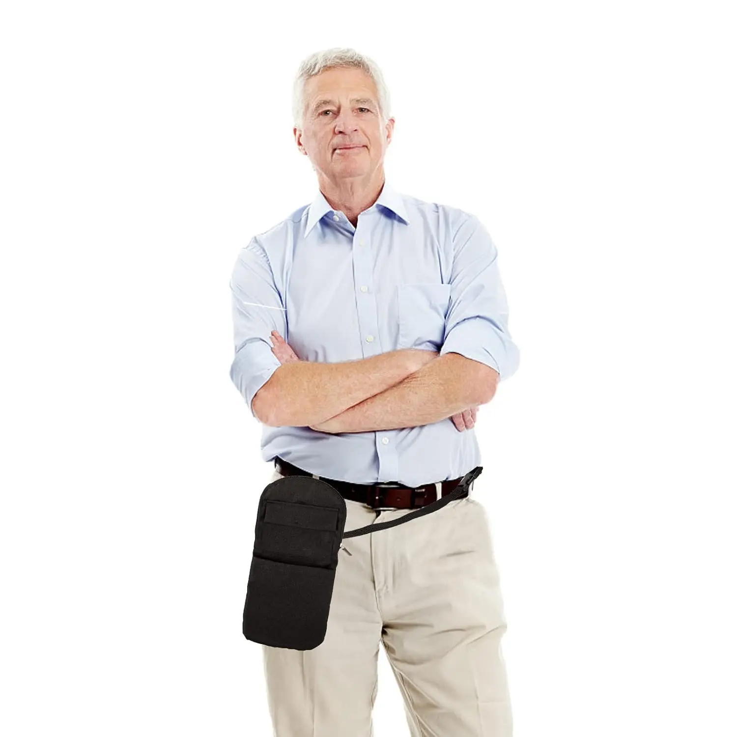 Conceal and carry your urine drainage bag discreetly with this adjustable waist bag holder, featuring a catheter pipe cover for added privacy and convenience.