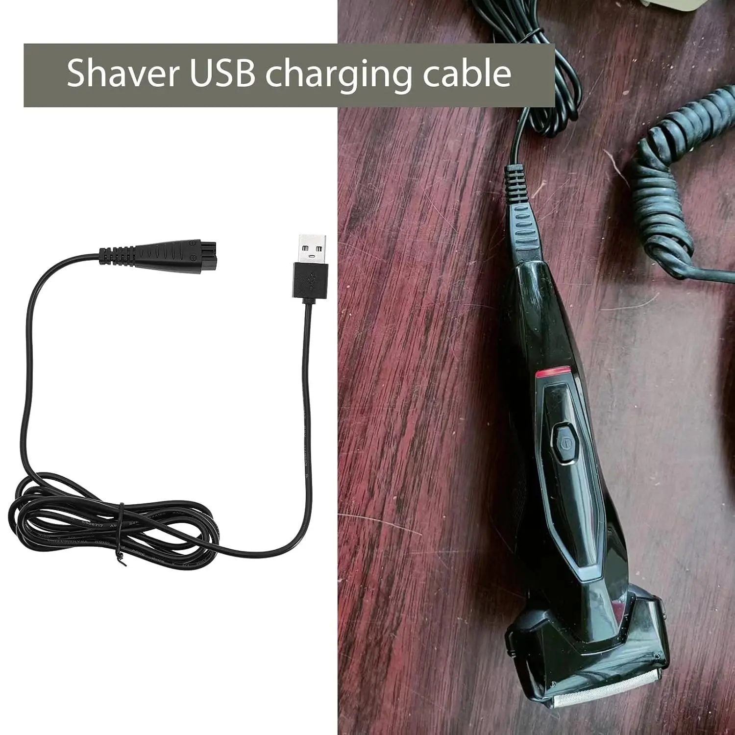 This replacement USB charging cable provides safe and fast charging for Panasonic epilator models ES-LA63, ES-LA93, and more, featuring over-voltage and over-current protection.