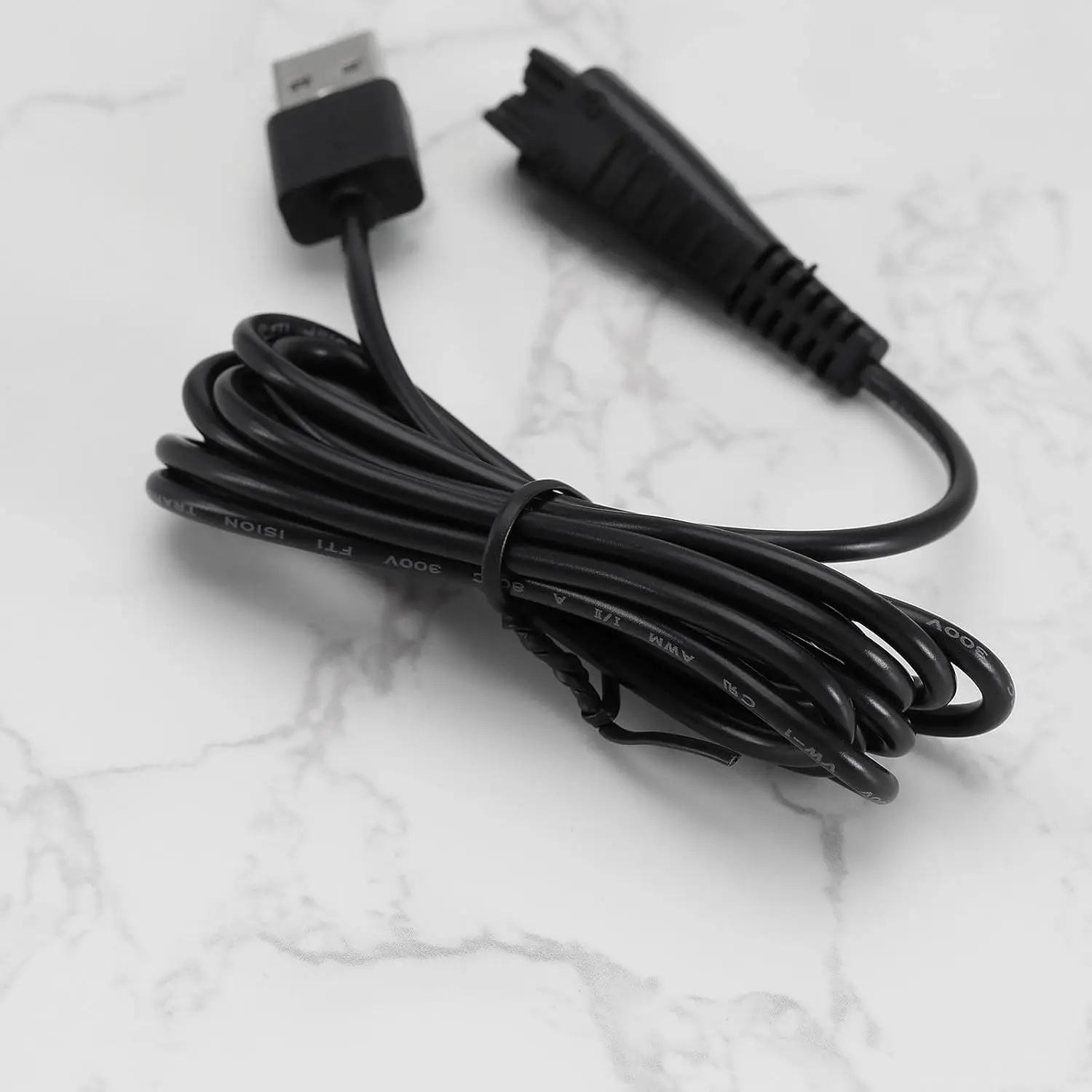 This replacement USB charging cable provides safe and fast charging for Panasonic epilator models ES-LA63, ES-LA93, and more, featuring over-voltage and over-current protection.