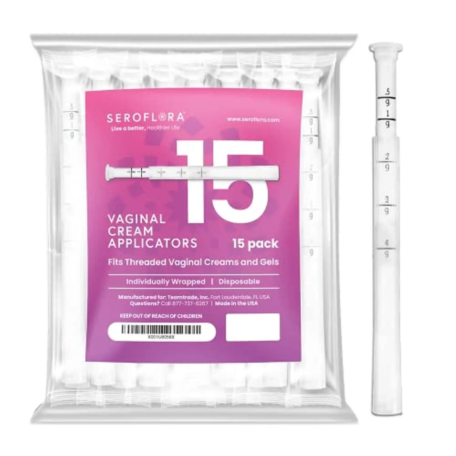 This pack of 15 disposable vaginal cream applicators are individually wrapped for sterile and mess-free application of creams, gels, and lubricants.