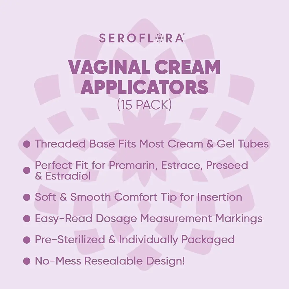 This pack of 15 disposable vaginal cream applicators are individually wrapped for sterile and mess-free application of creams, gels, and lubricants.